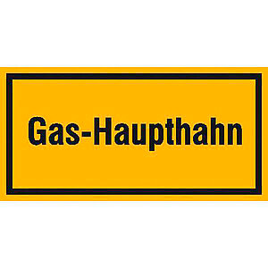 Hinweisschild - Betriebskennzeichnung | Gas-Haupthahn