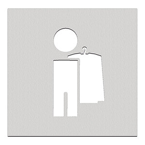 Phos Türschild aus Edelstahl | Wandschild mit Symbol Garderobe PK1407 Phos Türschild aus Edelstahl | Wandschild mit Symbol Garderobe