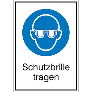 Gebots-Kombischild | Schutzbrille tragen 51.A7030 Gebots-Kombischild | Schutzbrille tragen
