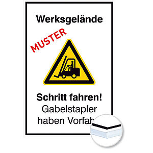 Individuell gefertigtes Hinweisschild | PVC-Hartschaumplatte 3,0 mm weiß, Ecken spitz, ohne Bohrung