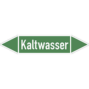 SafetyMarking Rohrleitungspfeil auf Bogen | Kaltwasser