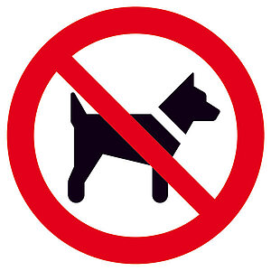 Verbotsschild | Mitführen von Hunden (Tieren) verboten