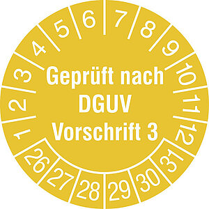 Prüfplakette | Geprüft nach DGUV Vorschrift 3