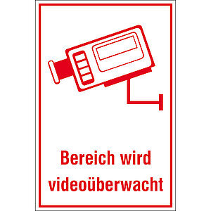 Video Infozeichen -  Betriebskennzeichnung | Bereich wird videoüberwacht