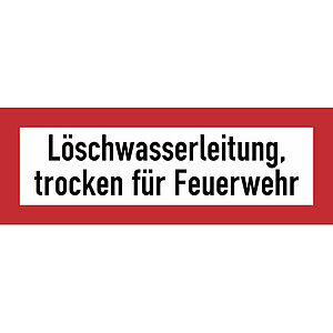 Hinweisschild für die Feuerwehr | Löschwasserleitung, trocken für Feuerwehr 21.2599 Hinweisschild für die Feuerwehr | Löschwasserleitung, trocken für Feuerwehr