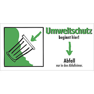 Etiketten - Umweltschutz beginnt hier | Abfall nur in den Abfalleimer 35.6953 Etiketten - Umweltschutz beginnt hier | Abfall nur in den Abfalleimer
