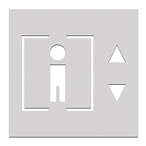 Phos Türschild aus Edelstahl | Wandschild mit Symbol Aufzug PK1413 Phos Türschild aus Edelstahl | Wandschild mit Symbol Aufzug