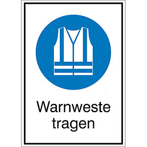 Gebots-Kombischild | Warnweste tragen 43.A7360 Gebots-Kombischild | Warnweste tragen