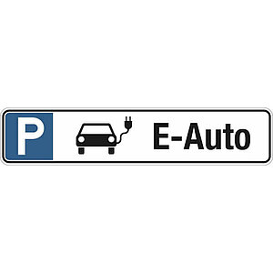 Parkplatzschild | Symbol: P, E-Auto 11.6092 Parkplatzschild | Symbol: P, E-Auto