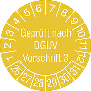 Prüfplakette | Geprüft nach DGUV Vorschrift 3