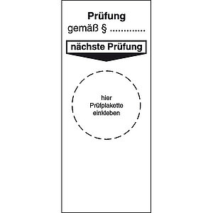 Grundplakette | Prüfung gemäß ...