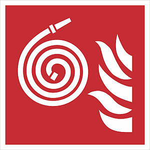 Brandschutzschild - langnachleuchtend | Löschschlauch, nicht angeschlossen