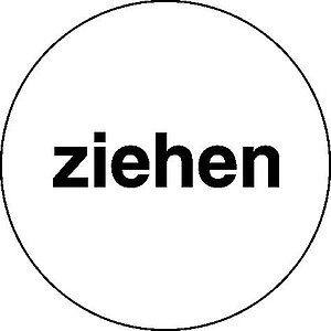 Türschild | Ziehen (weiß/schwarz)