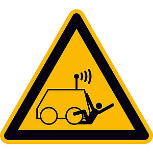 Warnschild | Warnung vor Überrollen durch ferngesteuerte Maschine 21.A8290 Warnschild | Warnung vor Überrollen durch ferngesteuerte Maschine