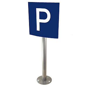 Parkplatzschild Pacific | gewölbt, blau/weiß