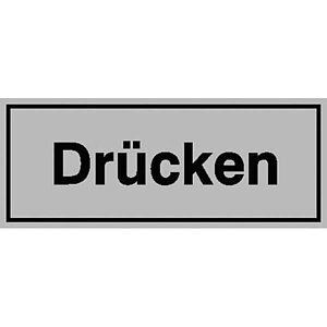 Türschild Drücken | Farbe: silber / schwarz 28.5362 Türschild Drücken | Farbe: silber / schwarz