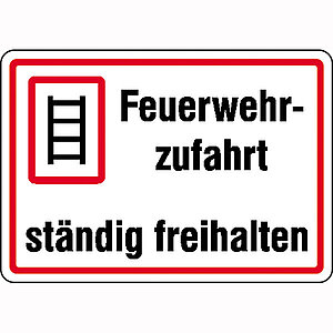 Hinweisschild für Feuerwehrzufahrten | Feuerwehrzufahrt ständig freihalten