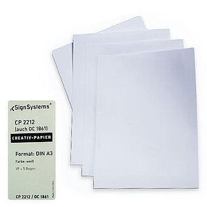 Creativ-Papier weiß DIN A3 | hochwertiges, holzfreies Spezialpapier für Beschriftungseinlagen