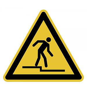 Warnschild | Warnung vor Abwärtsstufe 21.A0705 Warnschild | Warnung vor Abwärtsstufe