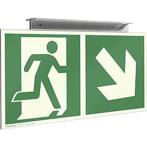 Fluchtwegschild zur Deckenmontage | zur zweiseitigen Fluchtwegkenneichnung 50.3042 Fluchtwegschild zur Deckenmontage | zur zweiseitigen Fluchtwegkenneichnung