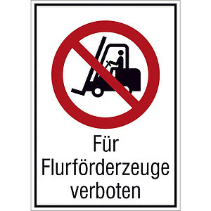 Verbots-Kombischild | Für Flurförderzeuge verboten 21.A6120 Verbots-Kombischild | Für Flurförderzeuge verboten