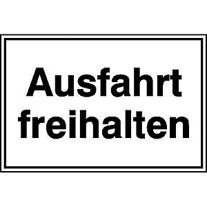 Hinweisschild für Ausfahrten | Ausfahrt freihalten