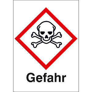 GHS-Gefahrstoffetikett | Kombischild mit Text: Gefahr 30.B1110 GHS-Gefahrstoffetikett | Kombischild mit Text: Gefahr