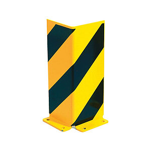 Anfahrschutz Winkel Stahl | zweiseitiger Schutz, gelb/schwarz, zum Aufdübeln
