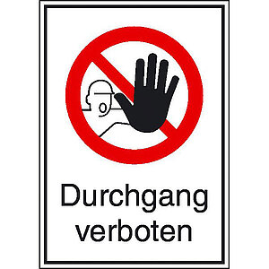 Verbots-Kombischild | Durchgang verboten 11.1142 Verbots-Kombischild | Durchgang verboten