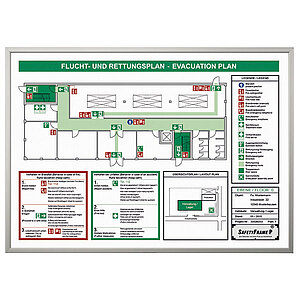 Safety Frame P, Rahmen für Flucht- und Rettungspläne | stabile Ausführung aus Aluminium, Format: DIN A1