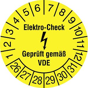 Prüfplakette | Elektro-Check - Geprüft gemäß VDE