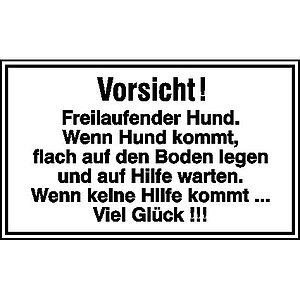 Hinweisschild - Grundbesitzkennzeichnung | Vorsicht! Freilaufender Hund.