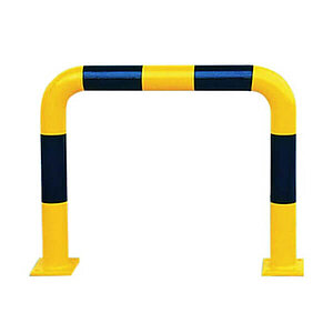 Rammschutzbügel Stahl | (BxH) 75,0 x 60,0 cm, zum Aufdübeln, gelb/schwarz