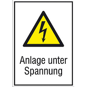 Warn-Kombischild | Anlage unter Spannung