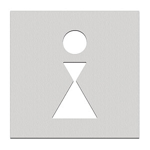 Phos Türschild aus Edelstahl | Toilettenschild mit Symbol WC Damen PK1403 Phos Türschild aus Edelstahl | Toilettenschild mit Symbol WC Damen