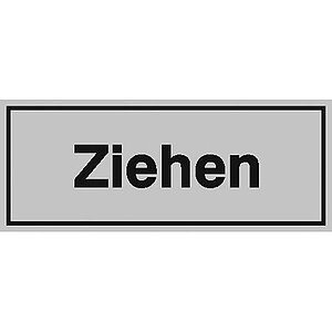 Türschild Ziehen | Farbe: silber / schwarz