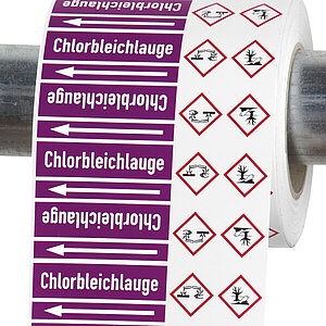 Markierungsband - Rohrleitungskennzeichnung - | Ausführung AG 1 - für Gruppe 4,5,8,9