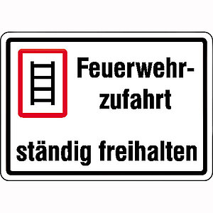 Hinweisschild für Feuerwehrzufahrten | Feuerwehrzufahrt ständig freihalten