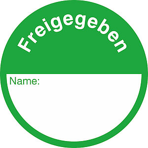 Qualitätskennzeichnungsetiketten | Text: Freigegeben