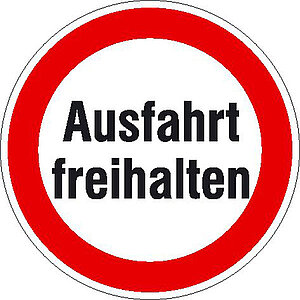 Verbotsschild für Ausfahrten | Ausfahrt freihalten 11.1160 Verbotsschild für Ausfahrten | Ausfahrt freihalten