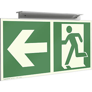 Fluchtwegschild zur Deckenmontage | zur zweiseitigen Fluchtwegkennzeichnung 50.0088 Fluchtwegschild zur Deckenmontage | zur zweiseitigen Fluchtwegkennzeichnung
