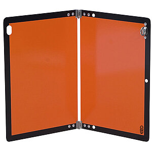 SafetyMarking neutrale Gefahrguttafel gemäß ADR/GGVS | klappbar, mit sicherm Drehverschluss zur Montage 56.2292 SafetyMarking neutrale Gefahrguttafel gemäß ADR/GGVS | klappbar, mit sicherm Drehverschluss zur Montage