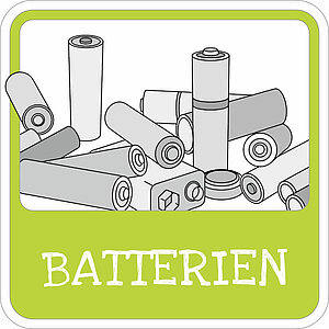 Hinweisschild | Batterieentsorgung 21.1658 Hinweisschild | Batterieentsorgung