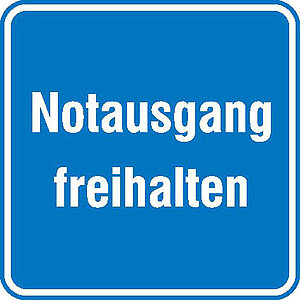 Hinweisschild - Betriebskennzeichnung | Notausgang freihalten