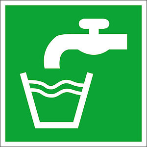 Fluchtwegschild - langnachleuchtend | Trinkwasser