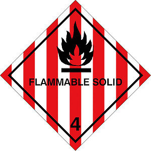 SafetyMarking Gefahrzettel nach ADR | Klasse 4.1 Entzündbare, feste Stoffe Flammable Solid 21.2227 SafetyMarking Gefahrzettel nach ADR | Klasse 4.1 Entzündbare, feste Stoffe Flammable Solid