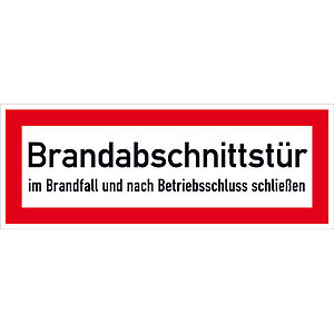 Hinweisschild für die Feuerwehr | Brandabschnittstür