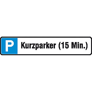 Parkplatzschild | Kurzparker (15 Min.) 11.5566 Parkplatzschild | Kurzparker (15 Min.)