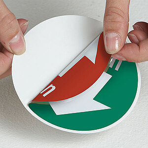 Türschild langnachleuchtend | Motiv: Drücken / Ziehen mit Pfeilen, doppelseitig bedruckt, 38.4962 Türschild langnachleuchtend | Motiv: Drücken / Ziehen mit Pfeilen, doppelseitig bedruckt,