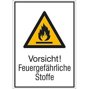 Warn-Kombischild | Vorsicht! Feuergefährliche Stoffe